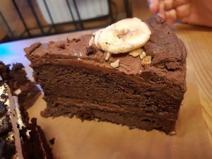 Chocolate + banana cake at La Huerta de Almeria - Malasaña in Madrid