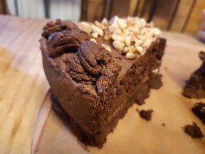 Chocolate +  wallnut cake at La Huerta de Almeria - Malasaña in Madrid