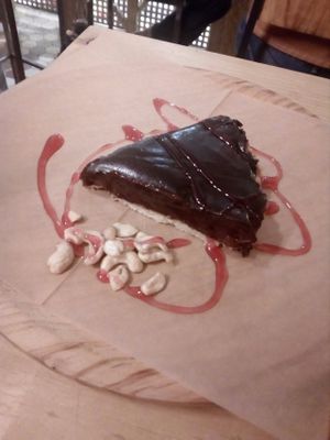 Tarta vegetariana de chocolate (vegetarian chocolate cake) at La Huerta de Almeria - Malasaña in Madrid