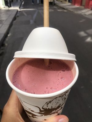 strawberry milkshake   at Amorino - L'ile Saint Louis  in Paris