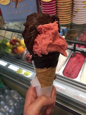 Chocolate and strawberry  at Cremeria Monteforte in Rome