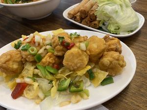 Salt and Pepper tofu & Spring rolls   at Viet Kitchen in Footscray