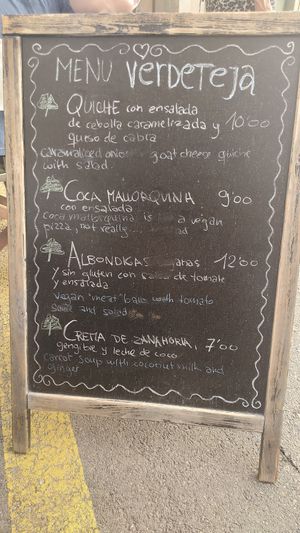 Menu at Verdeteja in Mallorca