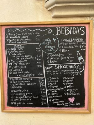 Menu  at Verdeteja in Mallorca