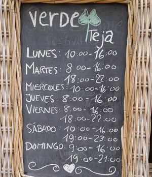 These are opening hours until 14 August at Verdeteja in Mallorca