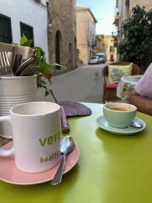 Chai latte with almond milk  at Verdeteja in Mallorca