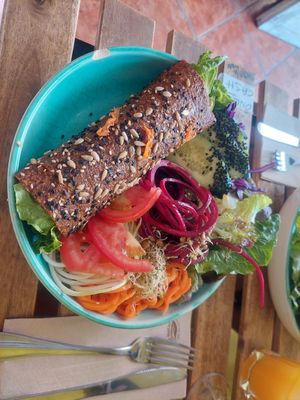 Wrap with salad 16eur at Verdeteja in Mallorca