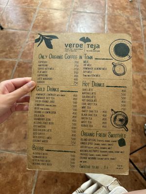 Menu  at Verdeteja in Mallorca