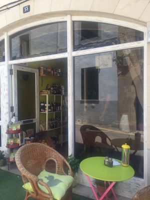 Outside the store at Verdeteja in Mallorca