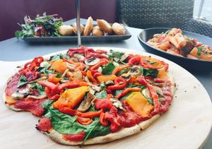 Vegetarian Pizza at Cracked Pepper Restaurant in Frankston
