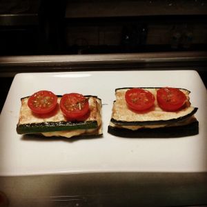 Libritos de calabacin rellenos at Zona Verde in Salamanca