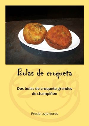 Bolas de croqueta de champiñon at Zona Verde in Salamanca
