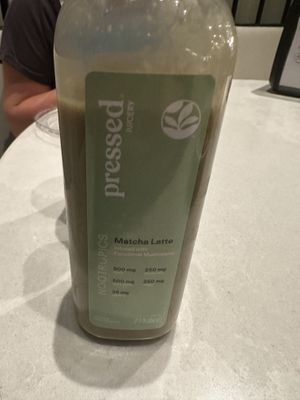 Lattes are premade   at Aria Hotel - Pressed Juicery in Las Vegas