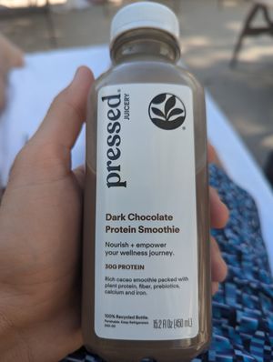 Dark Chocolate Protein Smoothie at Aria Hotel - Pressed Juicery in Las Vegas