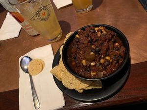 Vegan chili  at The Thirsty Pig in Portland