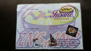 menu 1 at Insane Acai Bar in West End