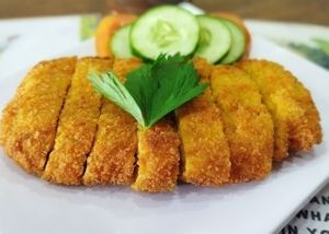 Tempeh Katsu. Super Yummy and Crispy.. Glutenfree and no garlic. The real Homemadd at Mai3 Veggie Kitchen - Raya Tuban in Kuta