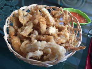 crispy mushrooms at Mai3 Veggie Kitchen - Raya Tuban in Kuta