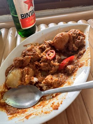 Jackfruit rendang (semi eaten), best dish I’ve had so far!  at Mai3 Veggie Kitchen - Raya Tuban in Kuta