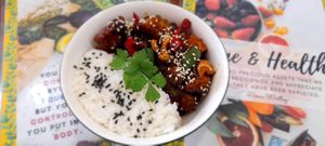 Vegan Ricebowl Kungpao  at Mai3 Veggie Kitchen - Raya Tuban in Kuta