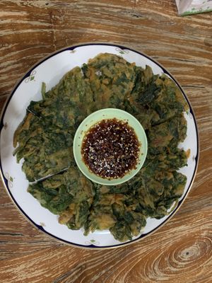 Korean pancakes  at Mai3 Veggie Kitchen - Raya Tuban in Kuta