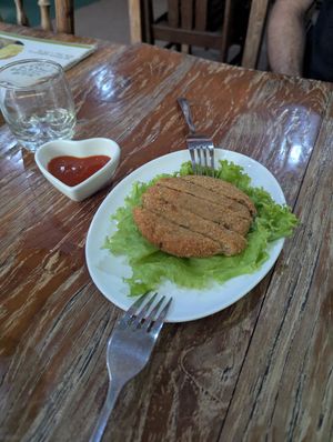 Tempe katsu! at Mai3 Veggie Kitchen - Raya Tuban in Kuta
