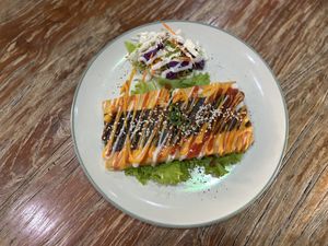 Salmon Tofu vegan  at Mai3 Veggie Kitchen - Raya Tuban in Kuta