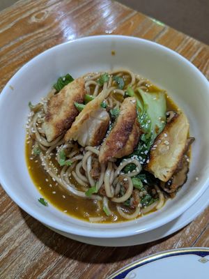 Gyoza Chili Soy Noodle Soup at Mai3 Veggie Kitchen - Raya Tuban in Kuta