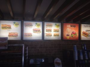 Menu boards at Subway in Amritsar
