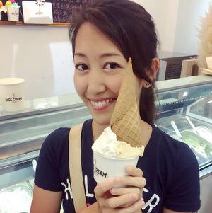 Soy latte, peanut and chocolate flavors  at Nice Cream in Taipei