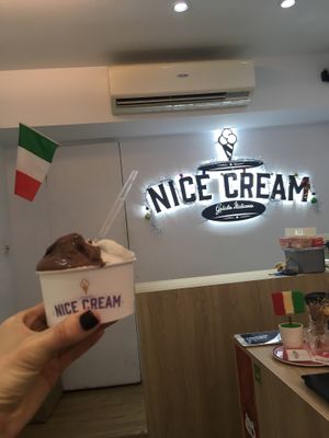 Chocolate and coconut gelato at Nice Cream in Taipei