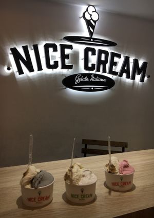 Olive oil, sesame, strawberry, and soy milk flavours  at Nice Cream in Taipei