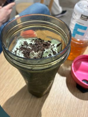 Mint chocolate chip milkshake at Nice Cream in Taipei