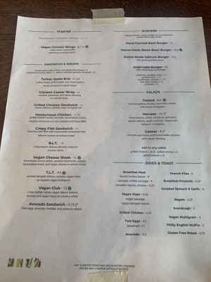 Menu  at The Gold Standard Cafe in Philadelphia
