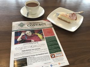 lemon cheesecake & massala tea  at Nick's Italian Kitchen in Dharamshala