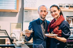 The owners Elisabeth and Münir Kusanc. :-) at Mom's Table  in Augsburg
