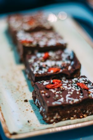 Raw super food brownies. at Mom's Table  in Augsburg