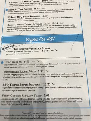 Some of the vegan choices! They also have salads & soups! at Mendocino Farms in Brea