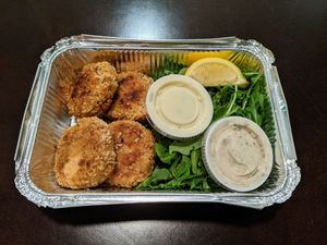 Crab cakes. at The Beer Plant in Austin