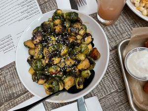 Sriracha Glazed Brussels Sprouts  at The Beer Plant in Austin