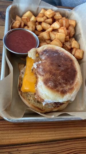 Honey butter chik’n sandwich  #Veganuary at The Beer Plant in Austin