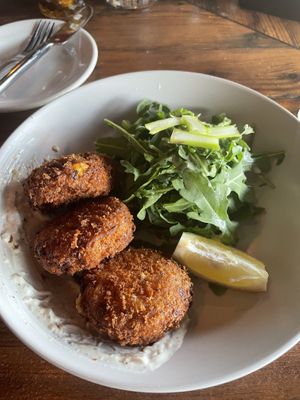 Crab cakes  at The Beer Plant in Austin