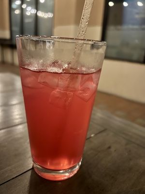 Prickly pear lemonade - yum!  at The Beer Plant in Austin