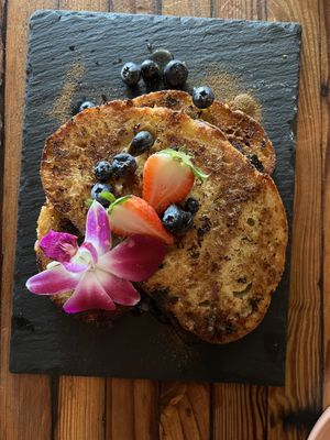 French toast with sourdough bread  at The Beer Plant in Austin