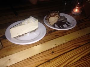 Cheese cake & brownie with chocolate ice cream  at The Beer Plant in Austin