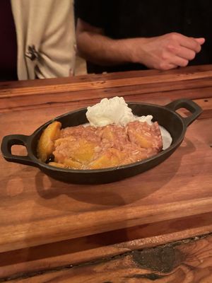 Peach cobbler!! Great texture and amazing ice cream pairing - a classic summer treat and we were not disappointed! Exactly how I remember!  at The Beer Plant in Austin