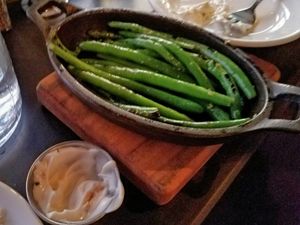 Beans as appetizer. With garlic aioli, I believe. Super yummy at The Beer Plant in Austin