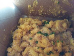 Deliciously creamy mac & cheese with housemade cashew cheese sauce at The Beer Plant in Austin