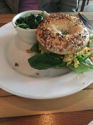 Vegan “Egg”McMackin’ (tofu)  at The Beer Plant in Austin