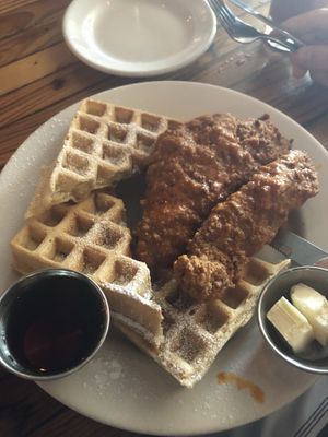 Chick’n and waffles  at The Beer Plant in Austin